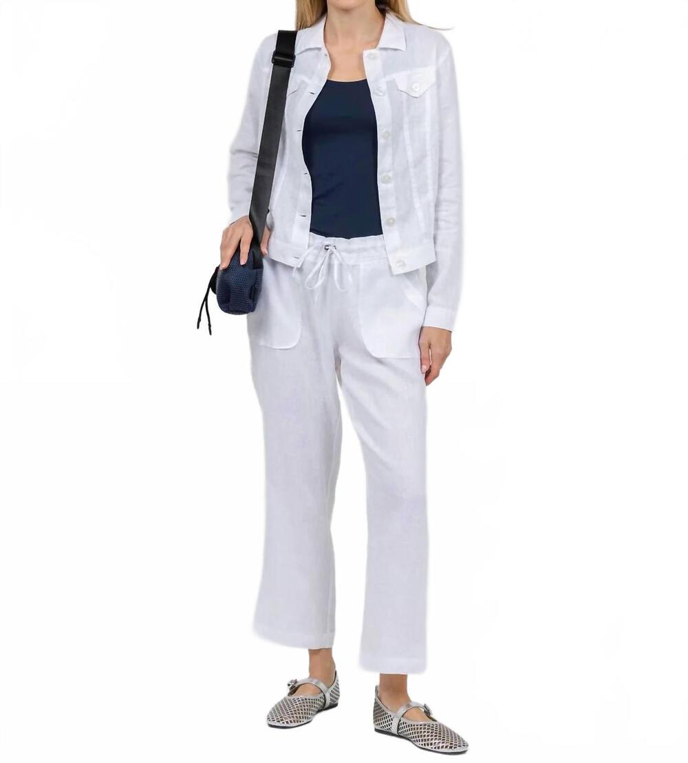 NEW PURE AMICI lumila linen pants in white